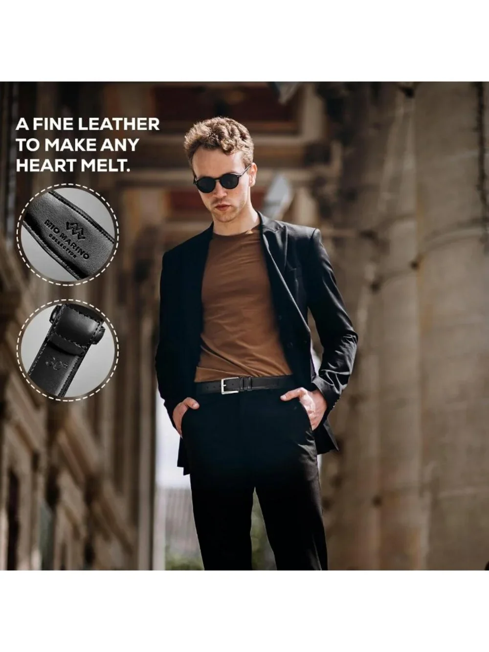 Genuine Leather Dress Belt for Men, Casual Style, Perfect Gift Boxed Accessory